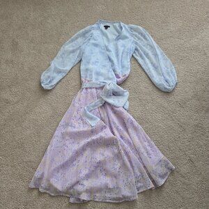 Ann Taylor Floral Midi Wrap Dress